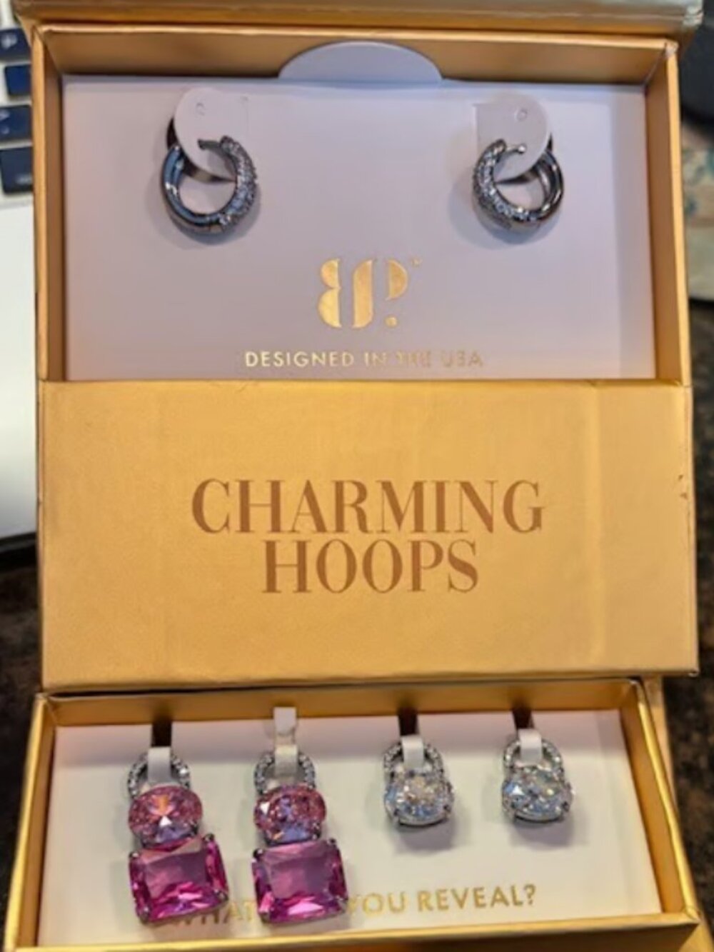Bomb Party Dripping In Jewels ER27918 Charming Hoops